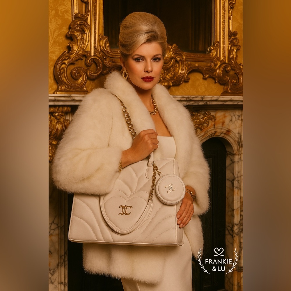 Juicy Couture Only You XL Tote Bag w Coin Purse Shoulder Strap Set NWT